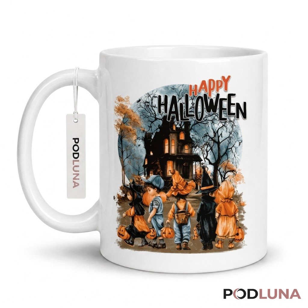 Vintage Halloween Mug Happy Halloween Kids Trick Or Treat 1