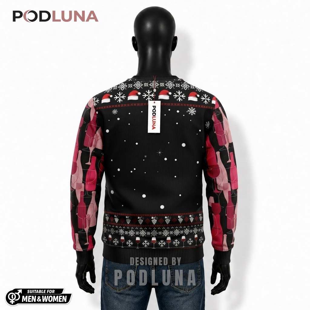 Wine Ugly Christmas Sweater Dreaming Red Funny Back Wine Ugly Christmas Sweater Dreaming Red Funny Back
