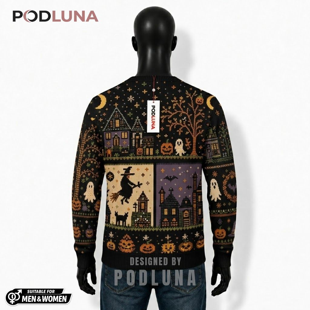 Witch Halloween Cardigan Spooky Town Cross Stitch 2 Witch Halloween Cardigan Spooky Town Cross Stitch 2