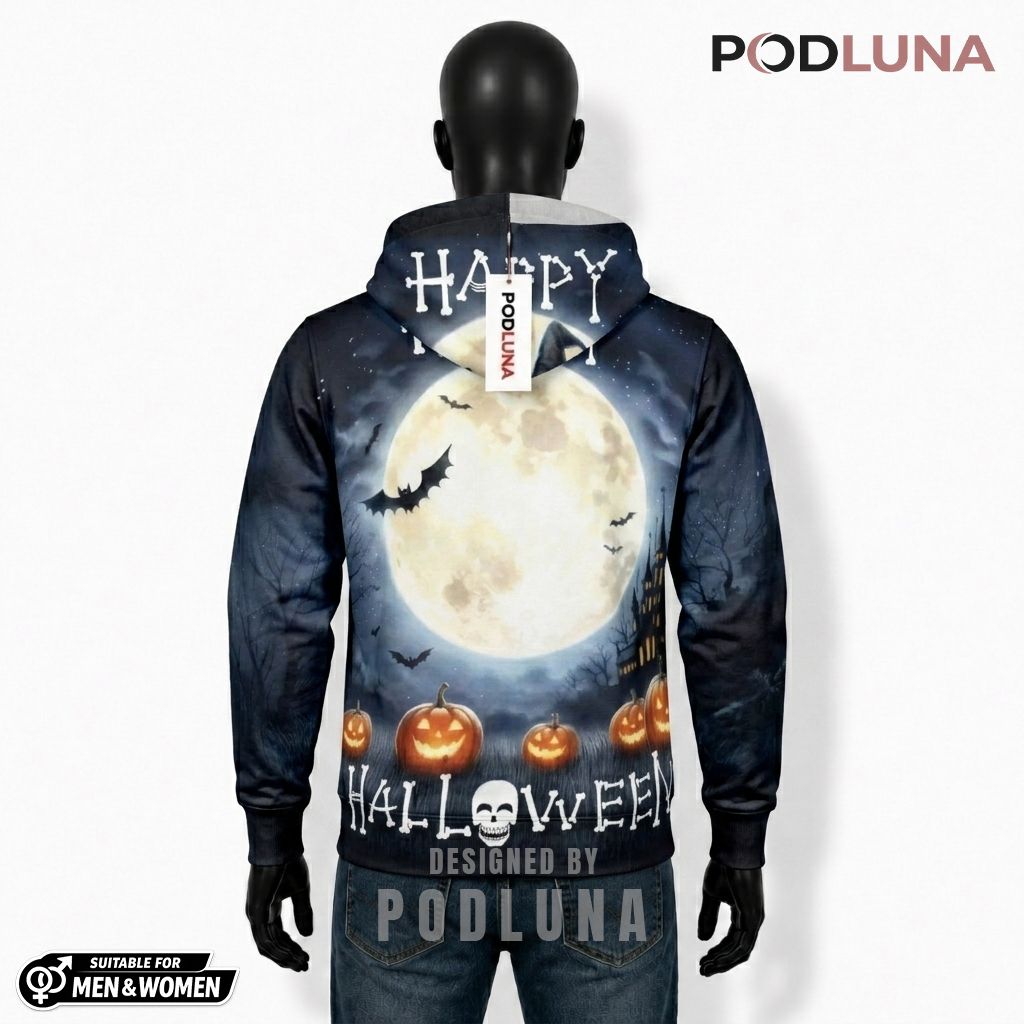 Yorkie Halloween 3D Hoodie Happy Witch Broom Blue Moon 2 Yorkie Halloween 3D Hoodie Happy Witch Broom Blue Moon 2