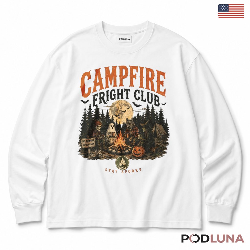Camping Halloween Long Sleeve Spooky Campfire Night Party Gift Camping Halloween Long Sleeve Spooky Campfire Night Party Gift