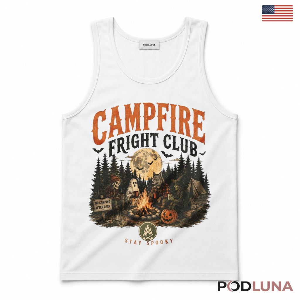 Camping Halloween Tank Top Spooky Campfire Night Party Gift Camping Halloween Tank Top Spooky Campfire Night Party Gift