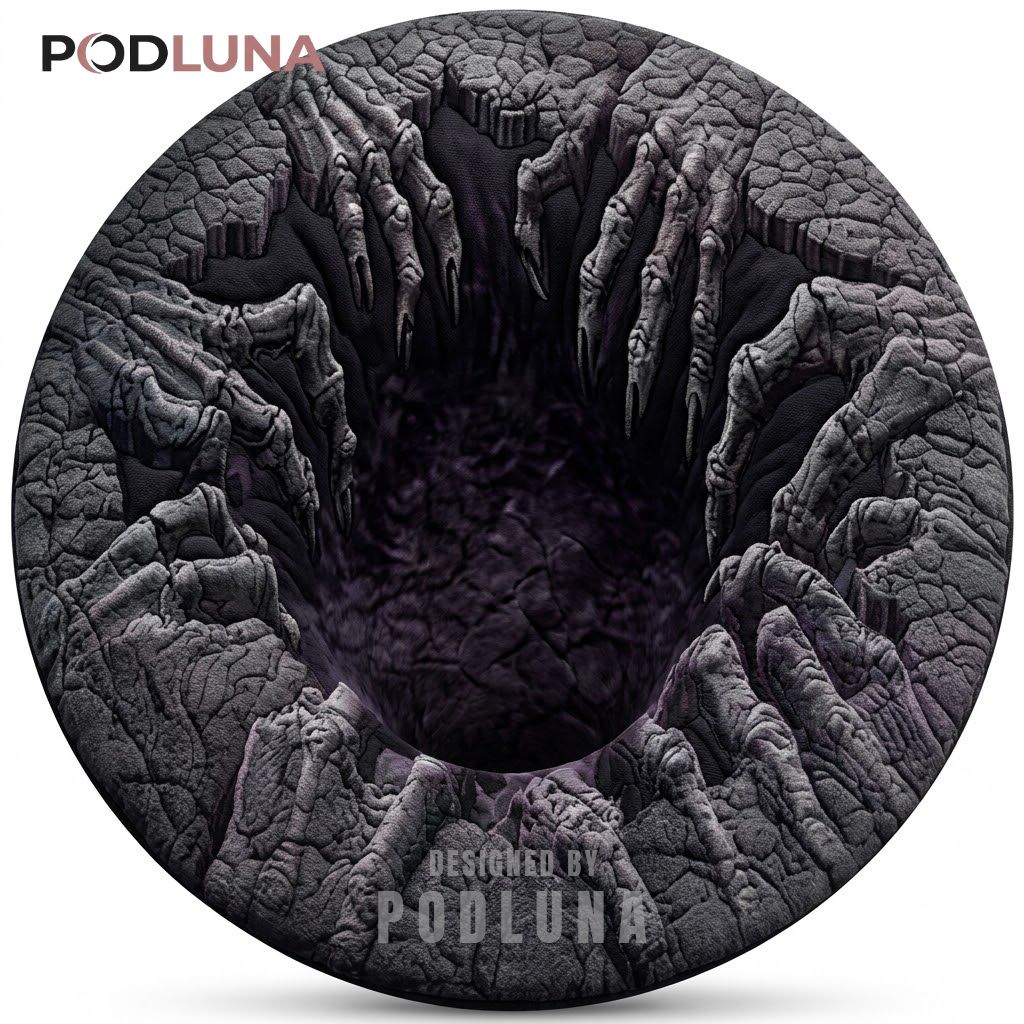 Clawed Halloween 3D Rug Rocky Fingers Dark Pit Illusion 1