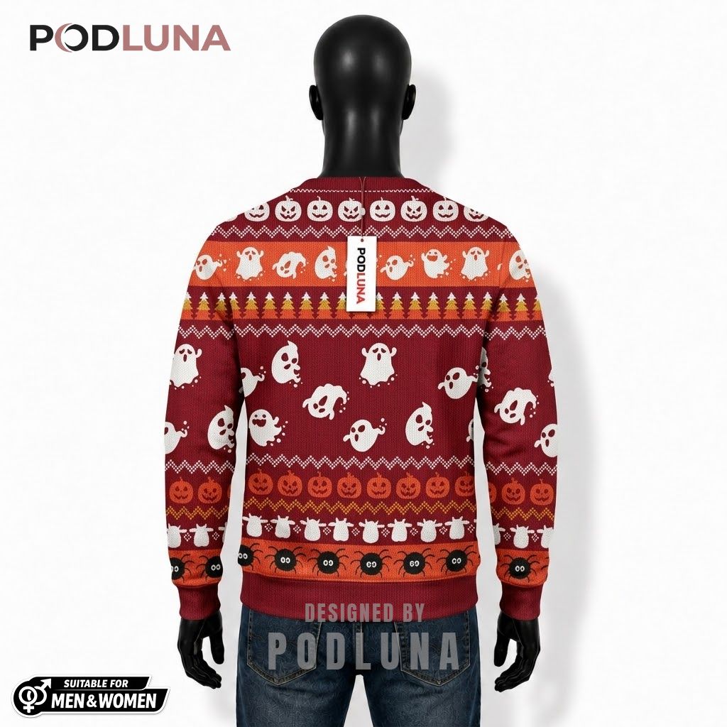 Cow Ugly Halloween Sweater Moo I Mean Boo Ghost Back Cow Ugly Halloween Sweater Moo I Mean Boo Ghost Back