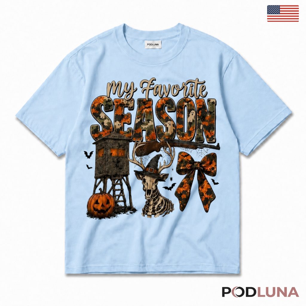 Deer Hunting Halloween T-Shirt Spooky Season Deer Skeleton Gift