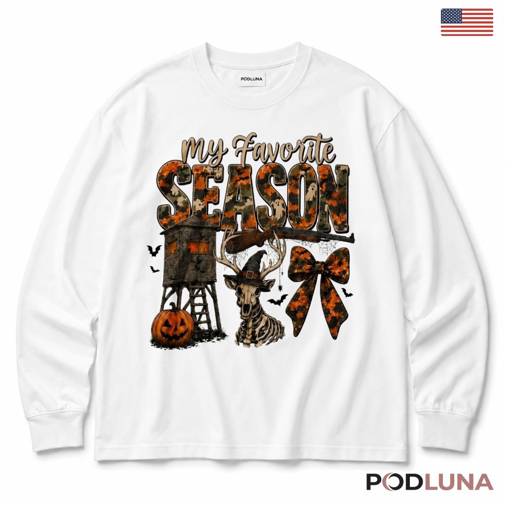 Deer Hunting Halloween Long Sleeve Spooky Season Deer Skeleton Gift Deer Hunting Halloween Long Sleeve Spooky Season Deer Skeleton Gift