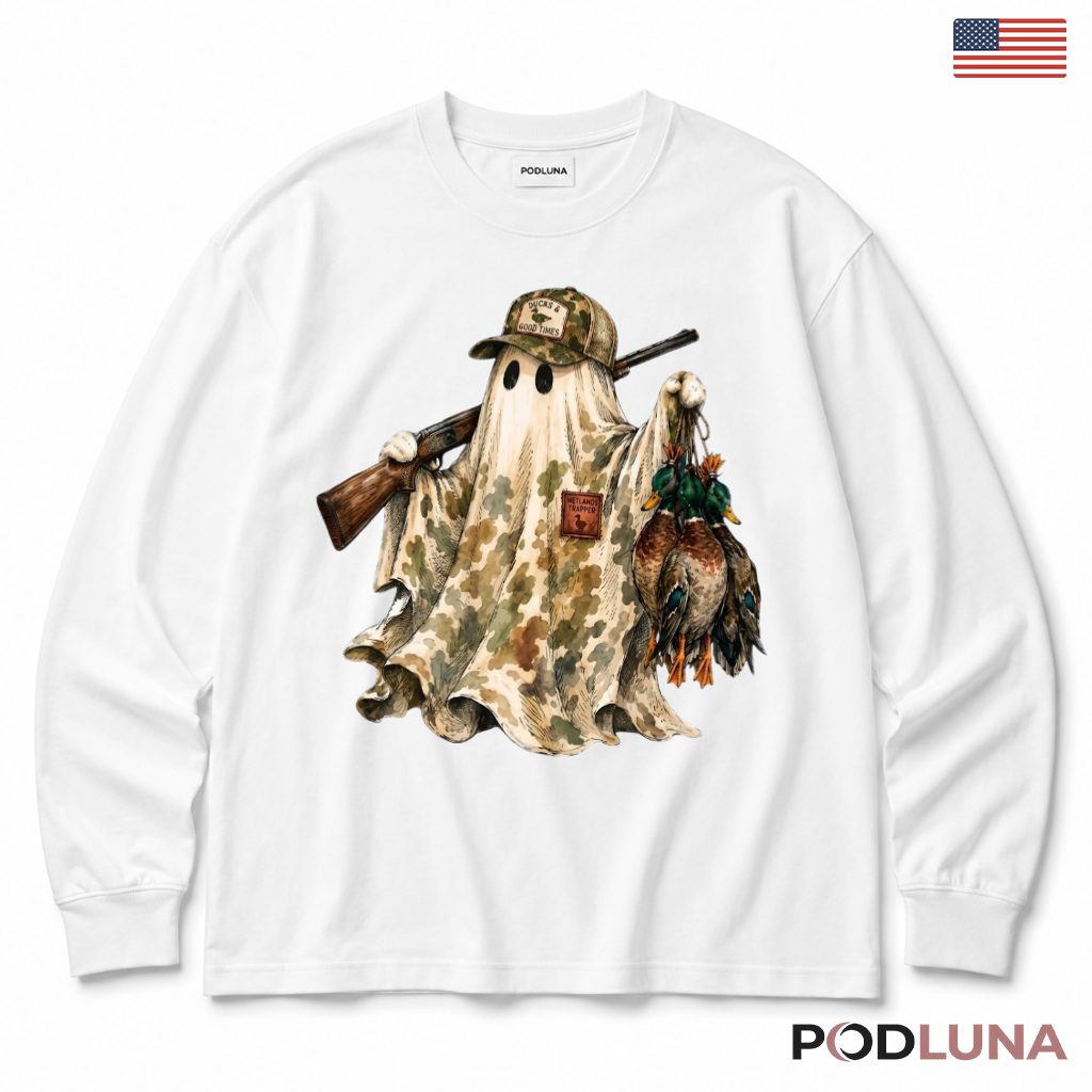 Duck Hunting Ghost Halloween Long Sleeve Spooky Hunter Apparel Duck Hunting Ghost Halloween Long Sleeve Spooky Hunter Apparel
