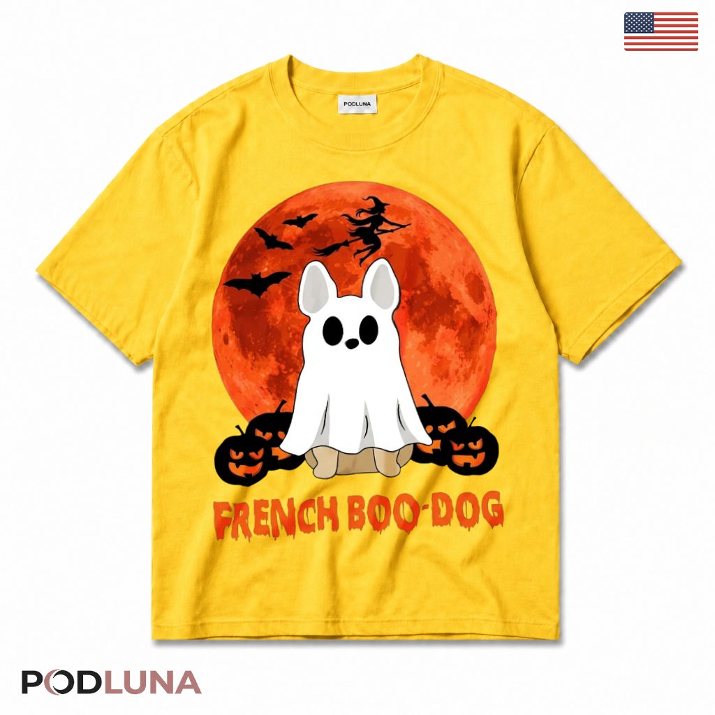 French Boo Dog Ghost Halloween Cute Puppy T-Shirt