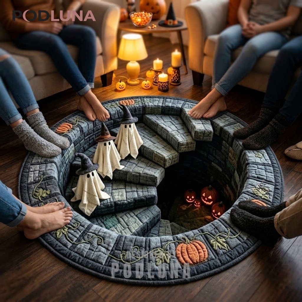 Ghost Trio Halloween 3D Rug Witch Hat Stairway Pumpkin Pit 2 Ghost Trio Halloween 3D Rug Witch Hat Stairway Pumpkin Pit 2