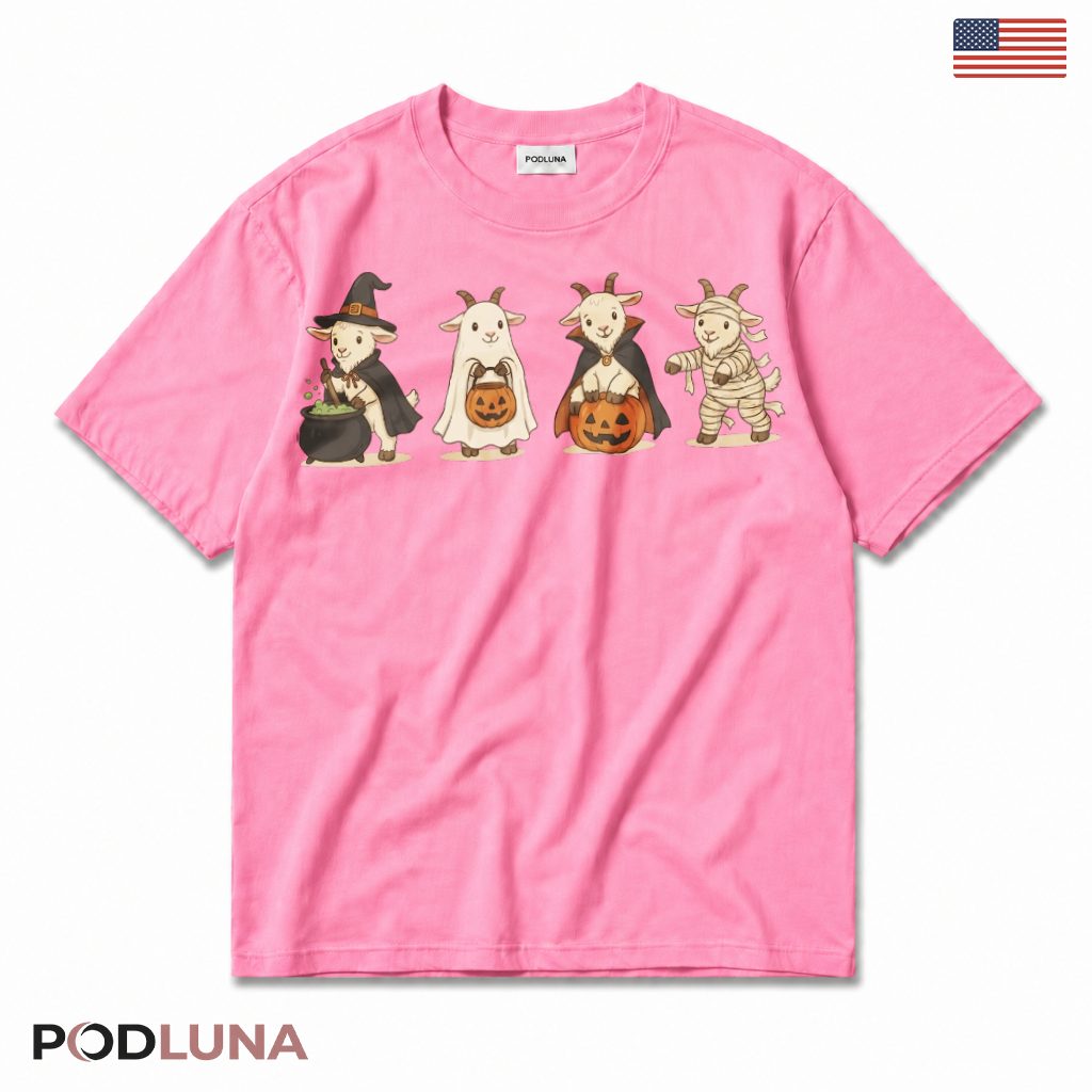 Goat Halloween T-Shirt Spooky Cute Farm Animal Costume Party