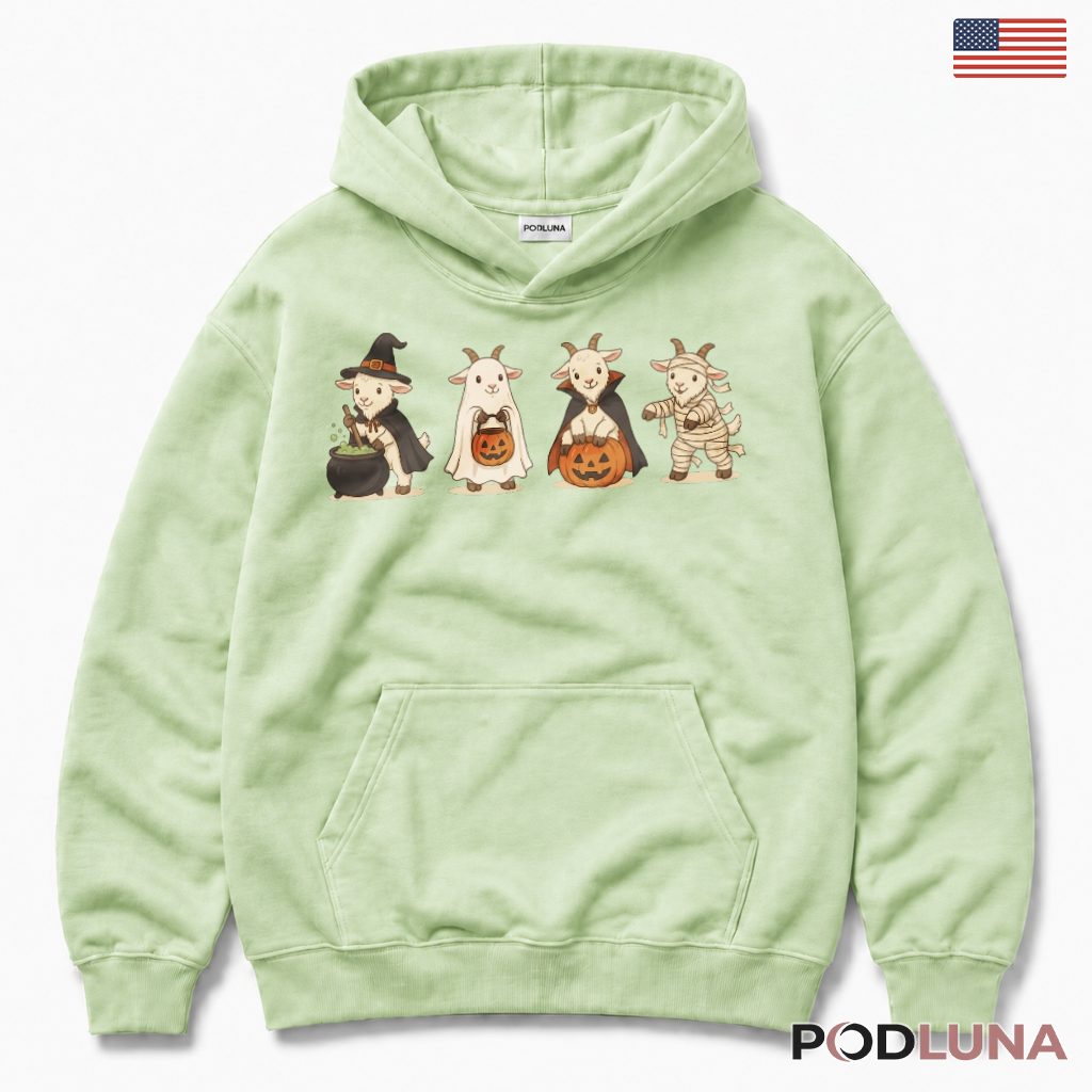 Goat Halloween Hoodie Spooky Cute Farm Animal Costume Party Goat Halloween Hoodie Spooky Cute Farm Animal Costume Party