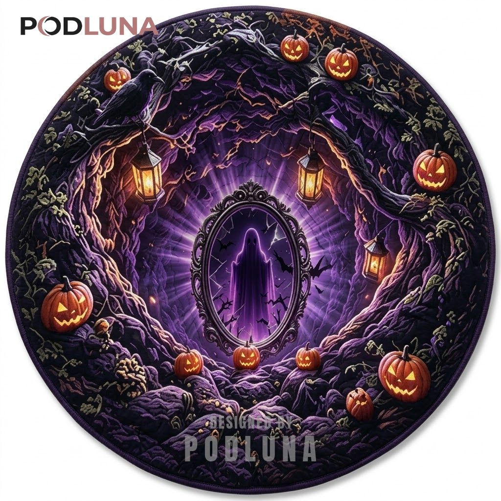 Halloween 3D Rug Ghost Mirror Lantern Tree Pumpkin Illusion 1