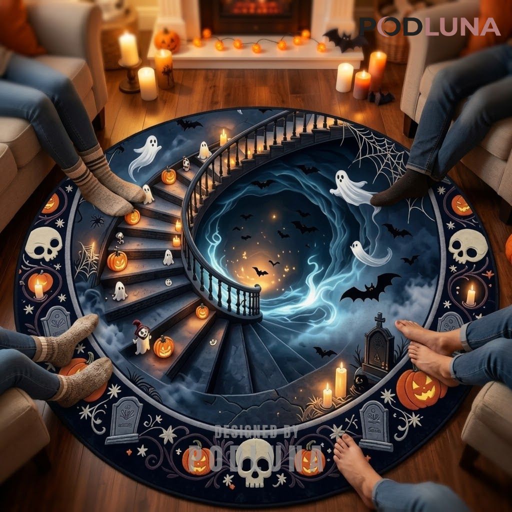 Halloween 3D Rug Haunted Staircase Ghost Portal 2 Halloween 3D Rug Haunted Staircase Ghost Portal 2