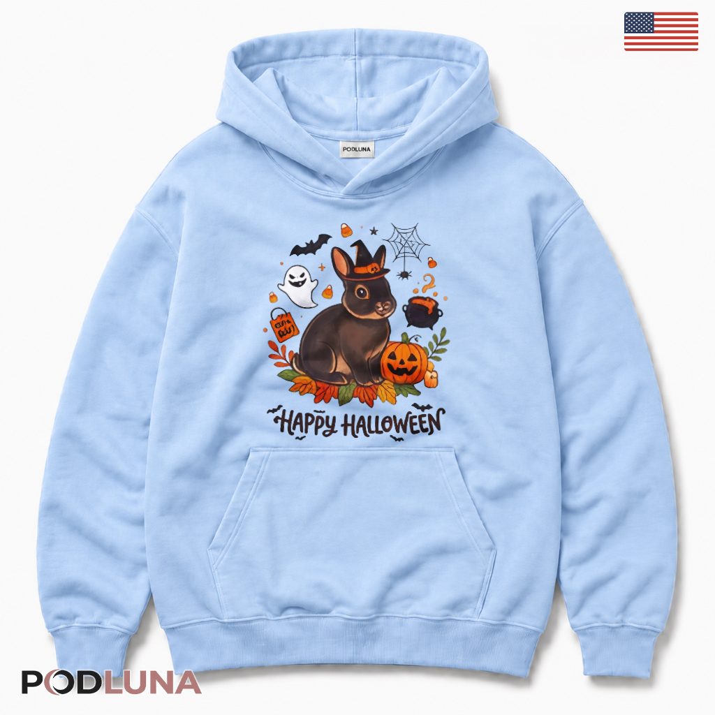 Halloween Bunny Witch Hat Hoodie Cute Rabbit Pumpkin Halloween Bunny Witch Hat Hoodie Cute Rabbit Pumpkin
