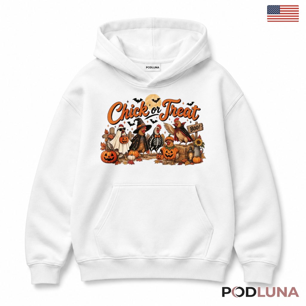 Halloween Chickens Hoodie Chick Or Treat Spooky Farm Halloween Chickens Hoodie Chick Or Treat Spooky Farm