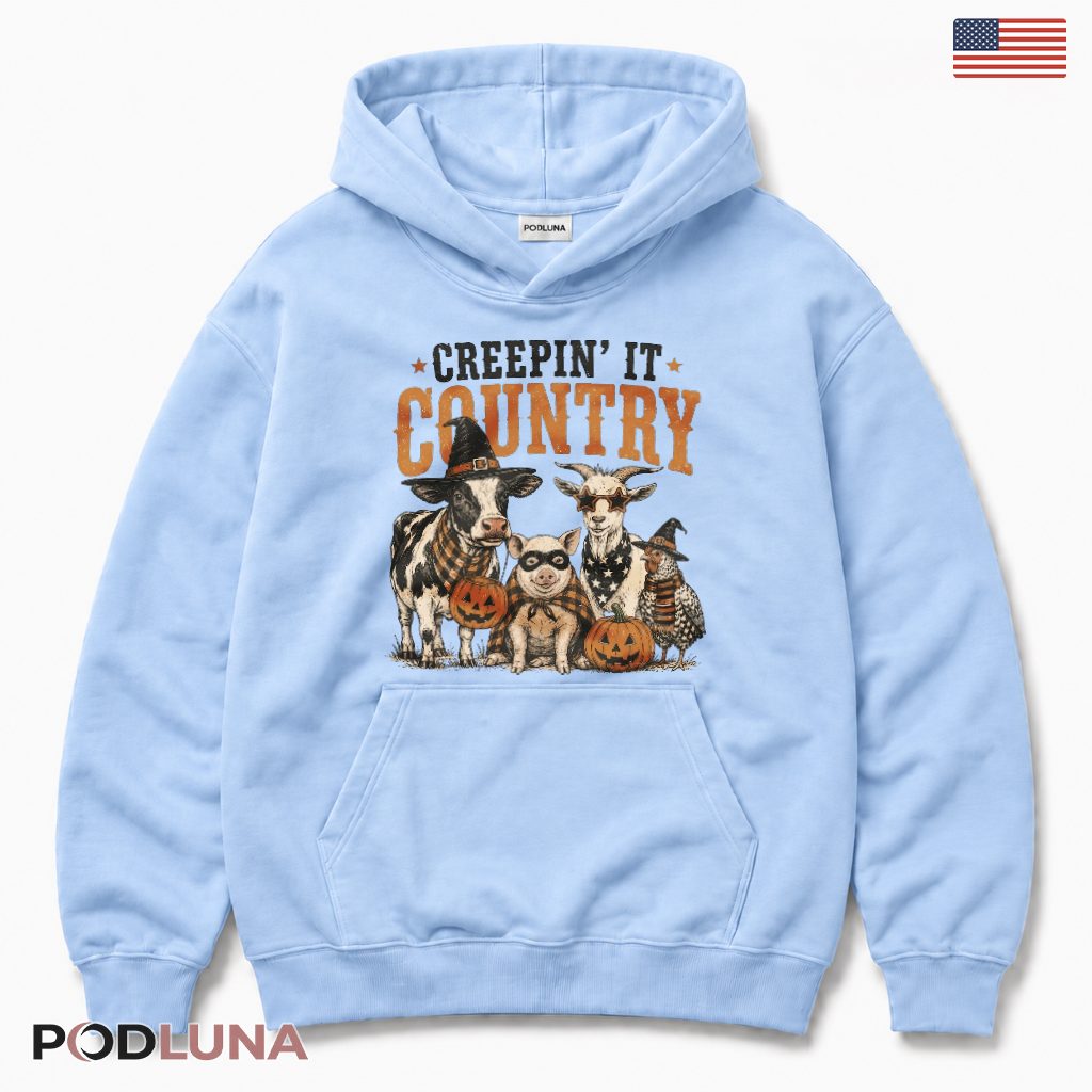 Halloween Farm Animals Hoodie Spooky Country Costume Halloween Farm Animals Hoodie Spooky Country Costume