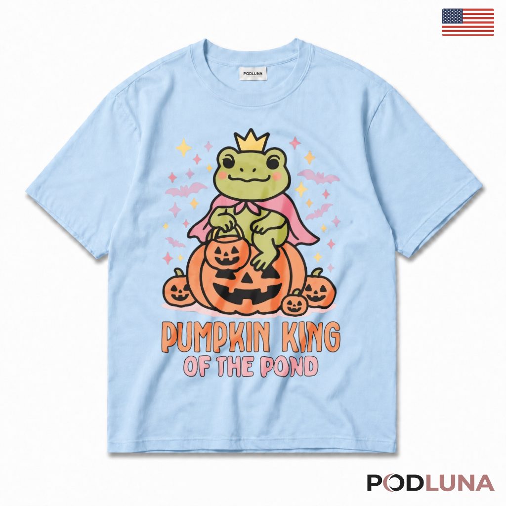 Halloween Frog King T-Shirt Pumpkin King Of The Pond
