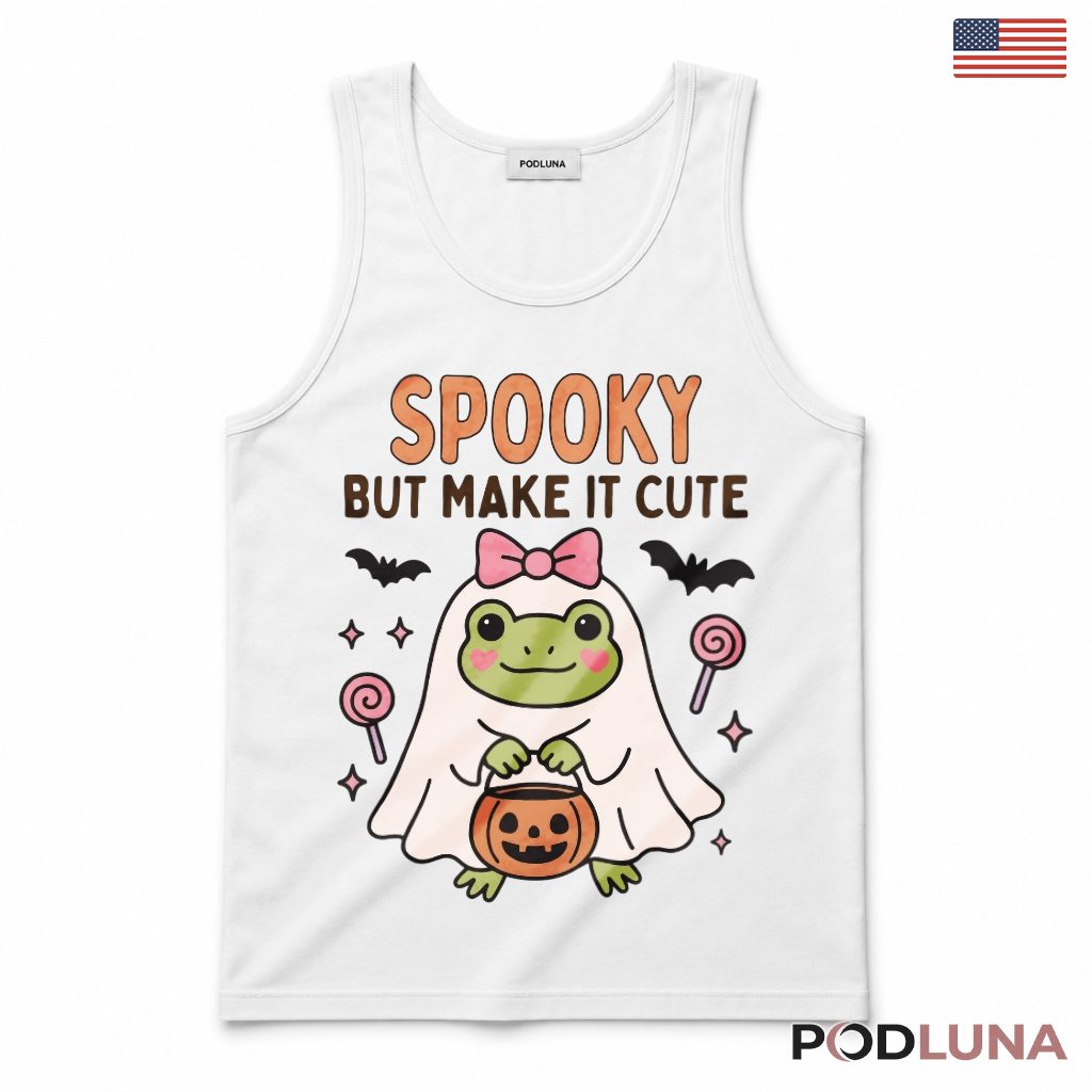 Halloween Ghost Frog Tank Top Spooky But Make It Cute Halloween Ghost Frog Tank Top Spooky But Make It Cute