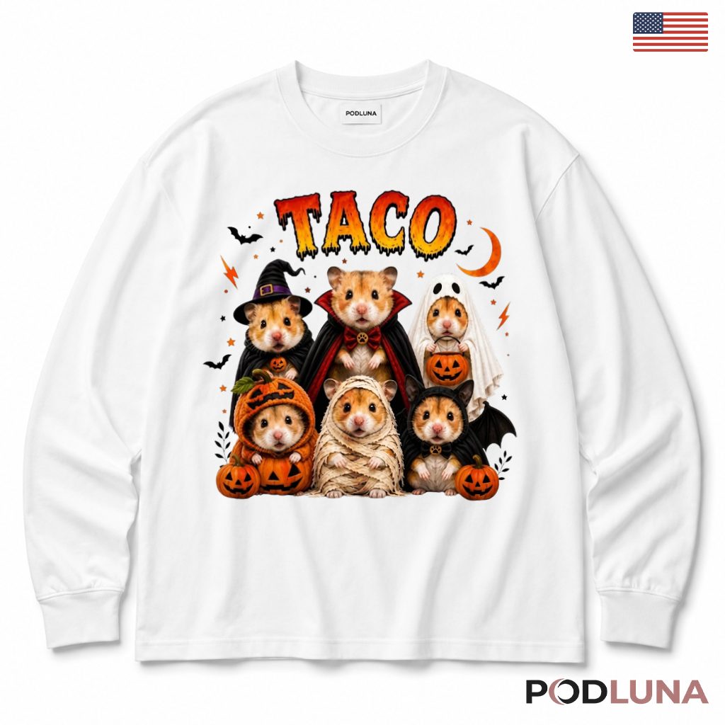 Halloween Hamsters Group Long Sleeve Spooky Cute Costume Halloween Hamsters Group Long Sleeve Spooky Cute Costume