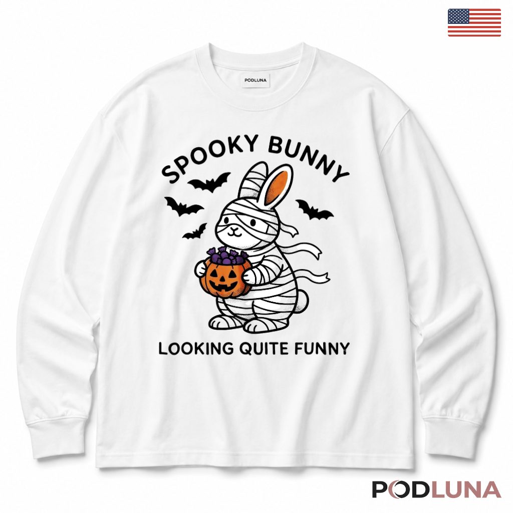 Halloween Mummy Bunny Long Sleeve Spooky Cute Rabbit Halloween Mummy Bunny Long Sleeve Spooky Cute Rabbit