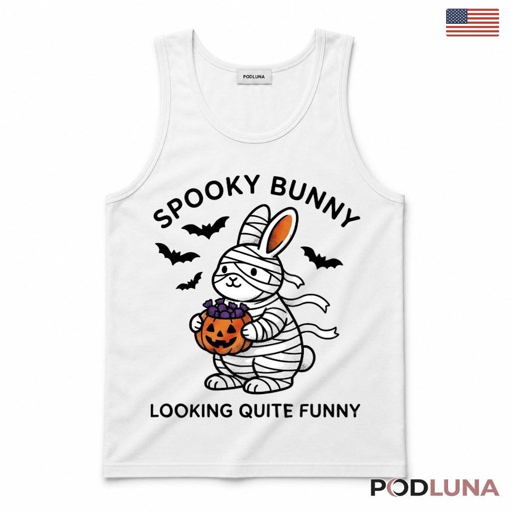 Halloween Mummy Bunny Tank Top Spooky Cute Rabbit Halloween Mummy Bunny Tank Top Spooky Cute Rabbit