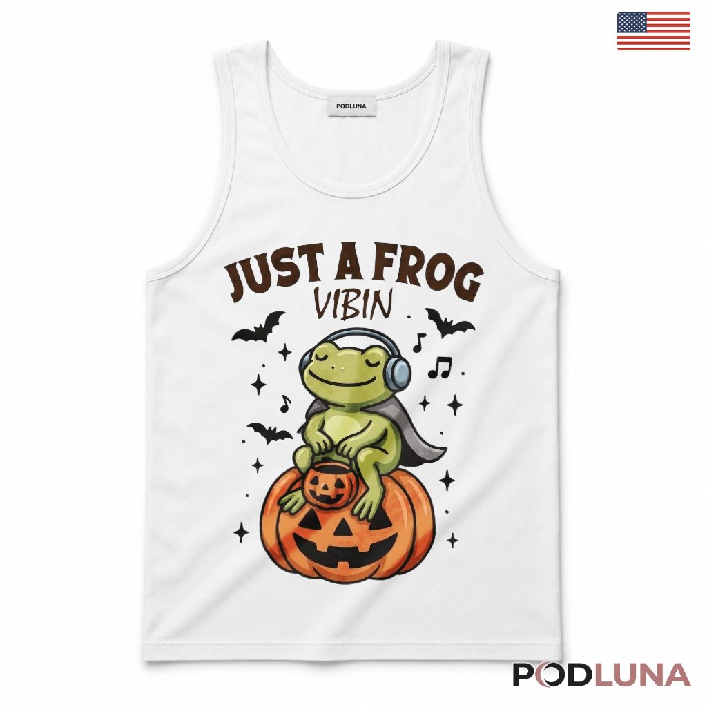 Halloween Music Frog Tank Top Just A Frog Vibin Halloween Music Frog Tank Top Just A Frog Vibin
