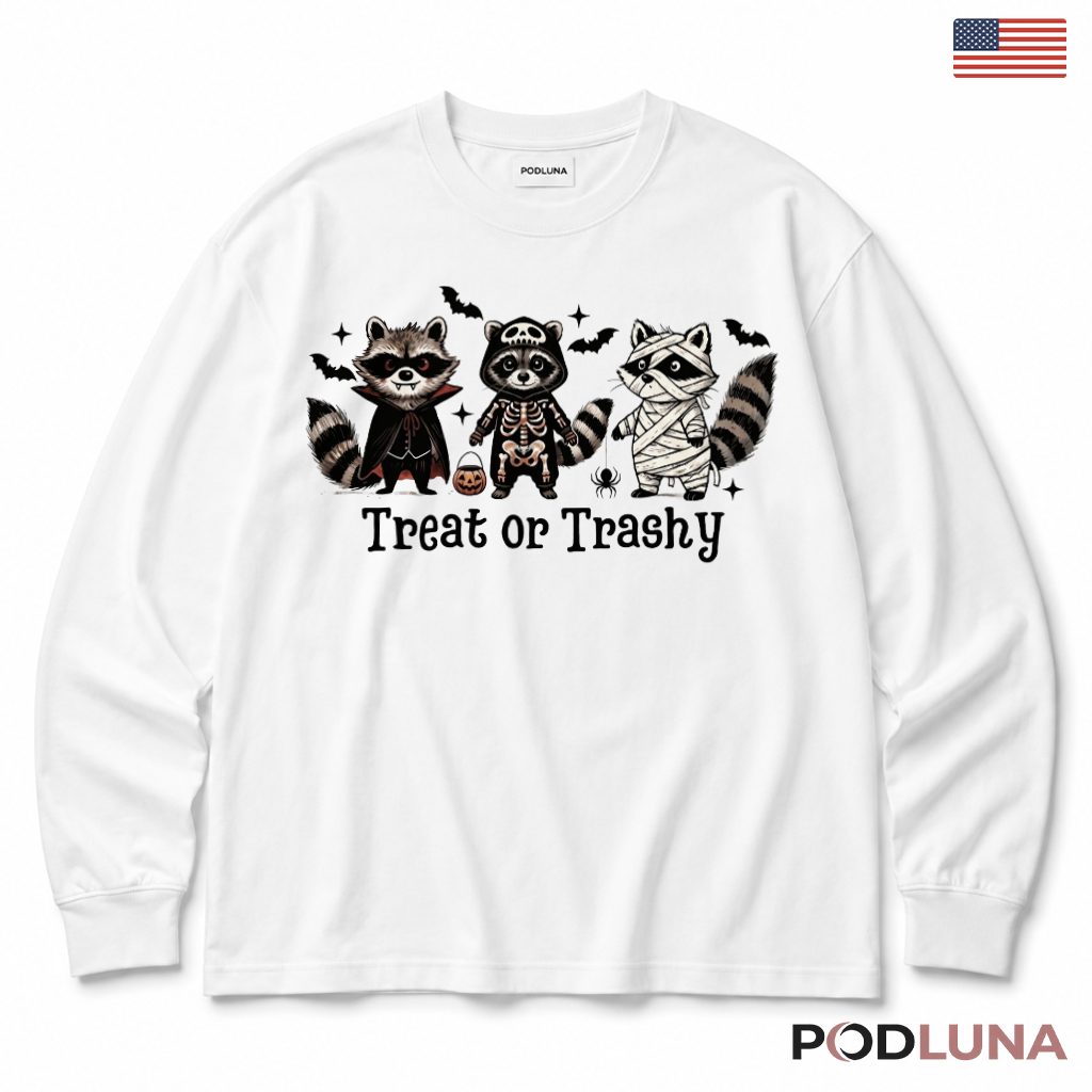 Halloween Raccoon Long Sleeve Spooky Trashy Costume Party Halloween Raccoon Long Sleeve Spooky Trashy Costume Party