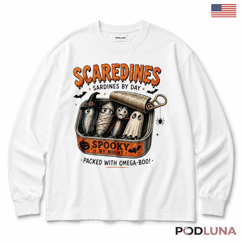 Halloween Sardines Long Sleeve Spooky Cute Animal Costume Halloween Sardines Long Sleeve Spooky Cute Animal Costume
