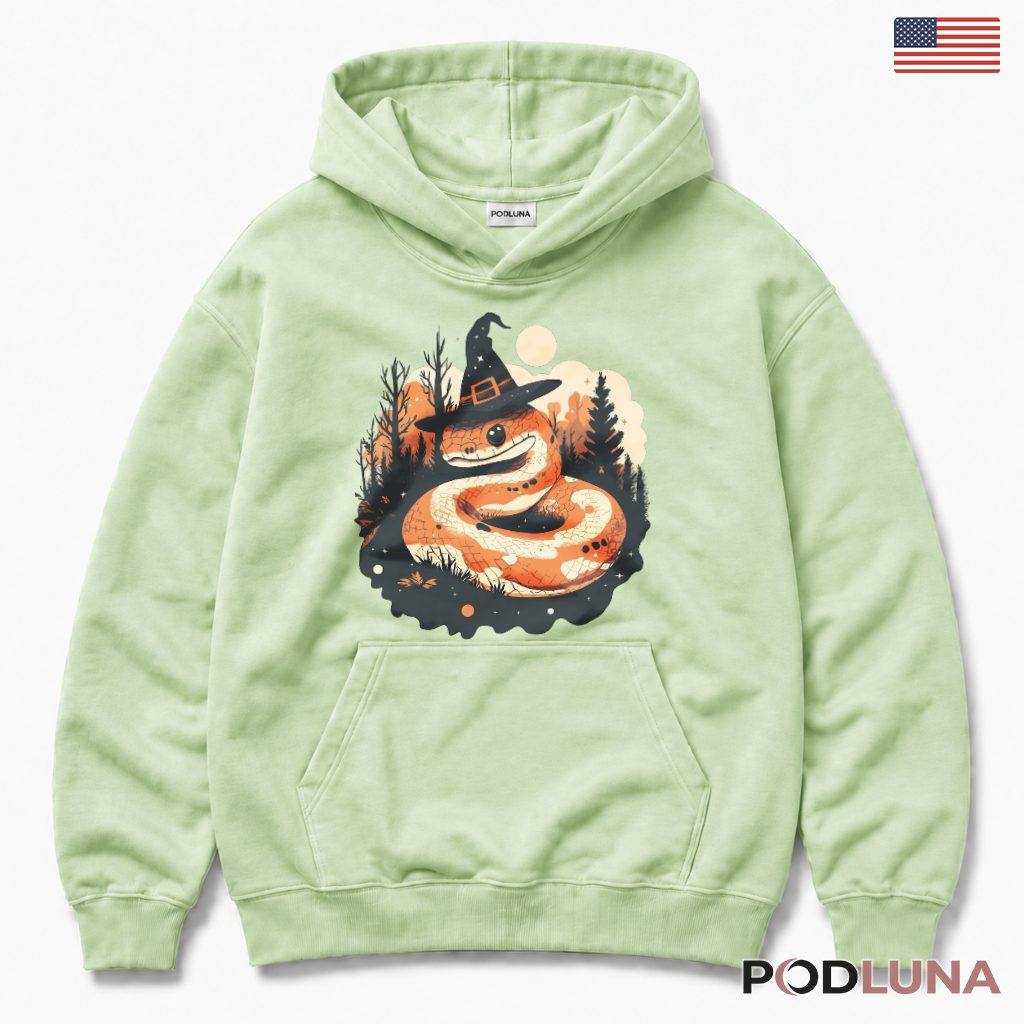 Halloween Snake Hoodie Cute Witch Hat Reptile Spooky Halloween Snake Hoodie Cute Witch Hat Reptile Spooky