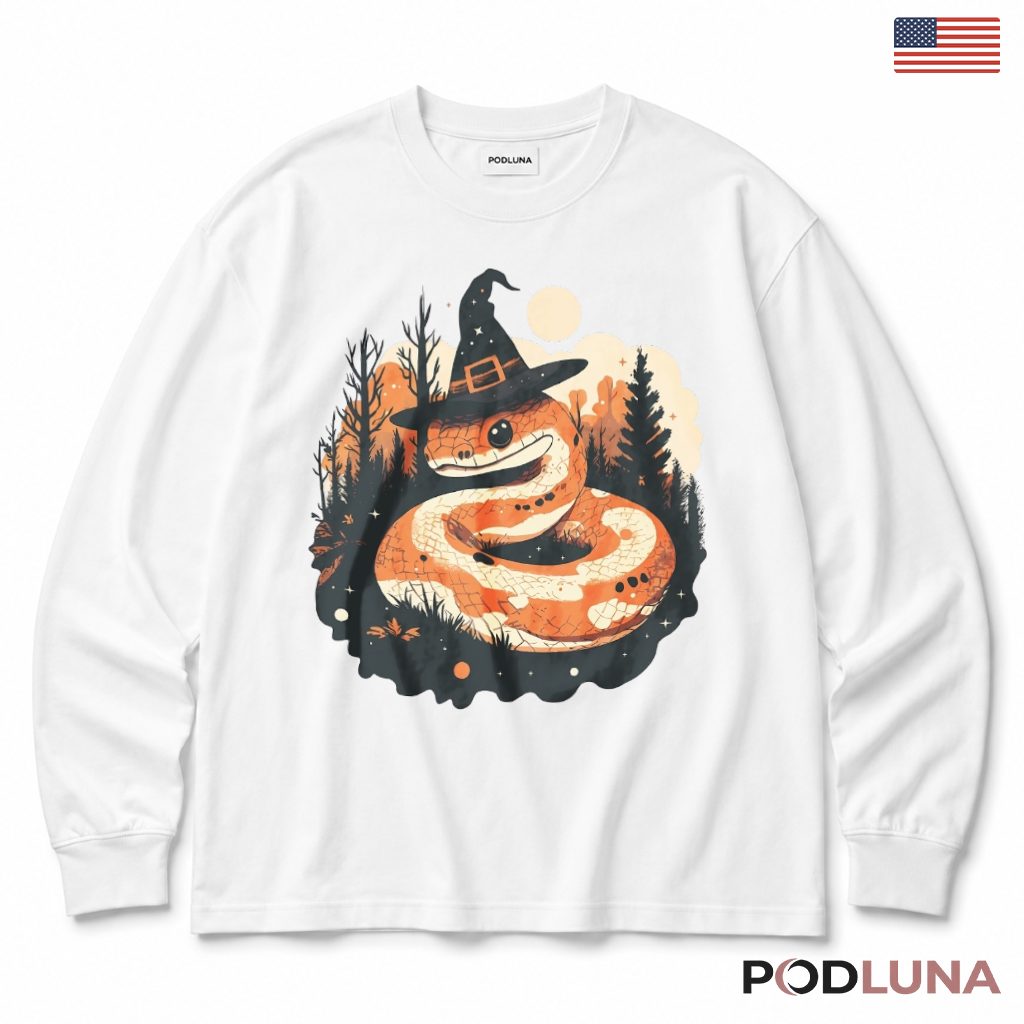 Halloween Snake Long Sleeve Cute Witch Hat Reptile Spooky Halloween Snake Long Sleeve Cute Witch Hat Reptile Spooky