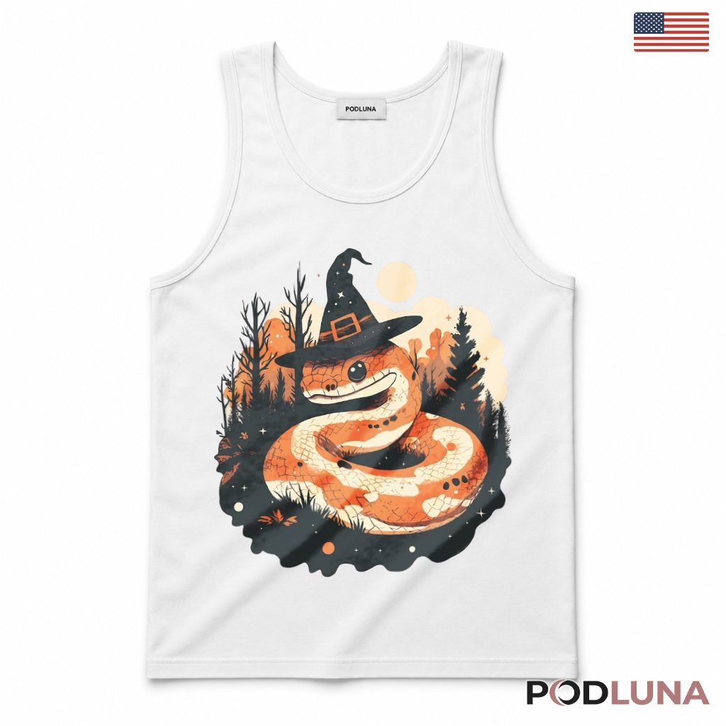 Halloween Snake Tank Top Cute Witch Hat Reptile Spooky Halloween Snake Tank Top Cute Witch Hat Reptile Spooky