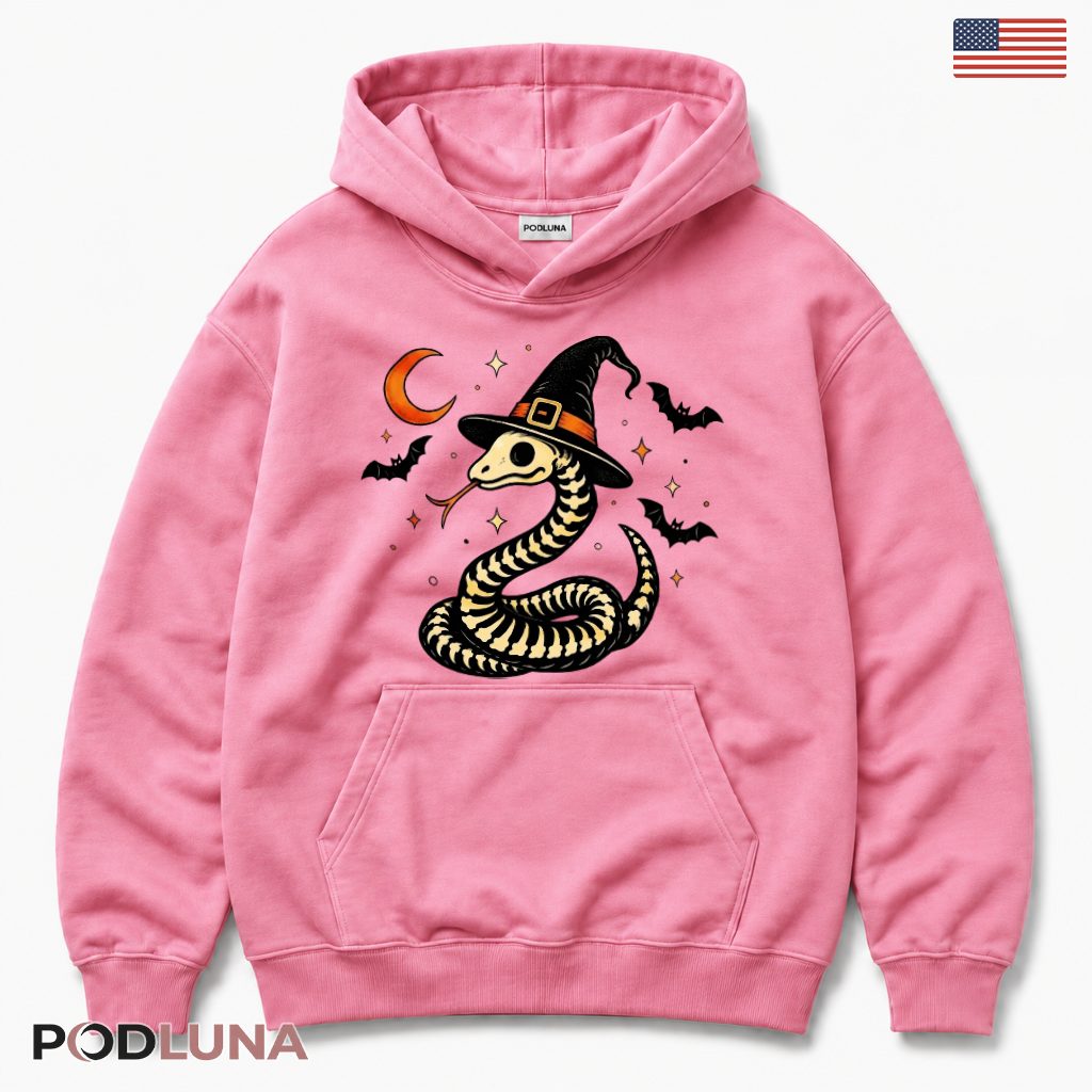 Halloween Snake Hoodie Spooky Skeleton Witch Hat Reptile Halloween Snake Hoodie Spooky Skeleton Witch Hat Reptile