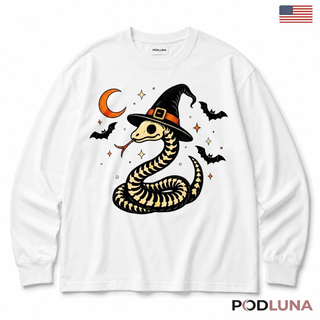 Halloween Snake Long Sleeve Spooky Skeleton Witch Hat Reptile Halloween Snake Long Sleeve Spooky Skeleton Witch Hat Reptile