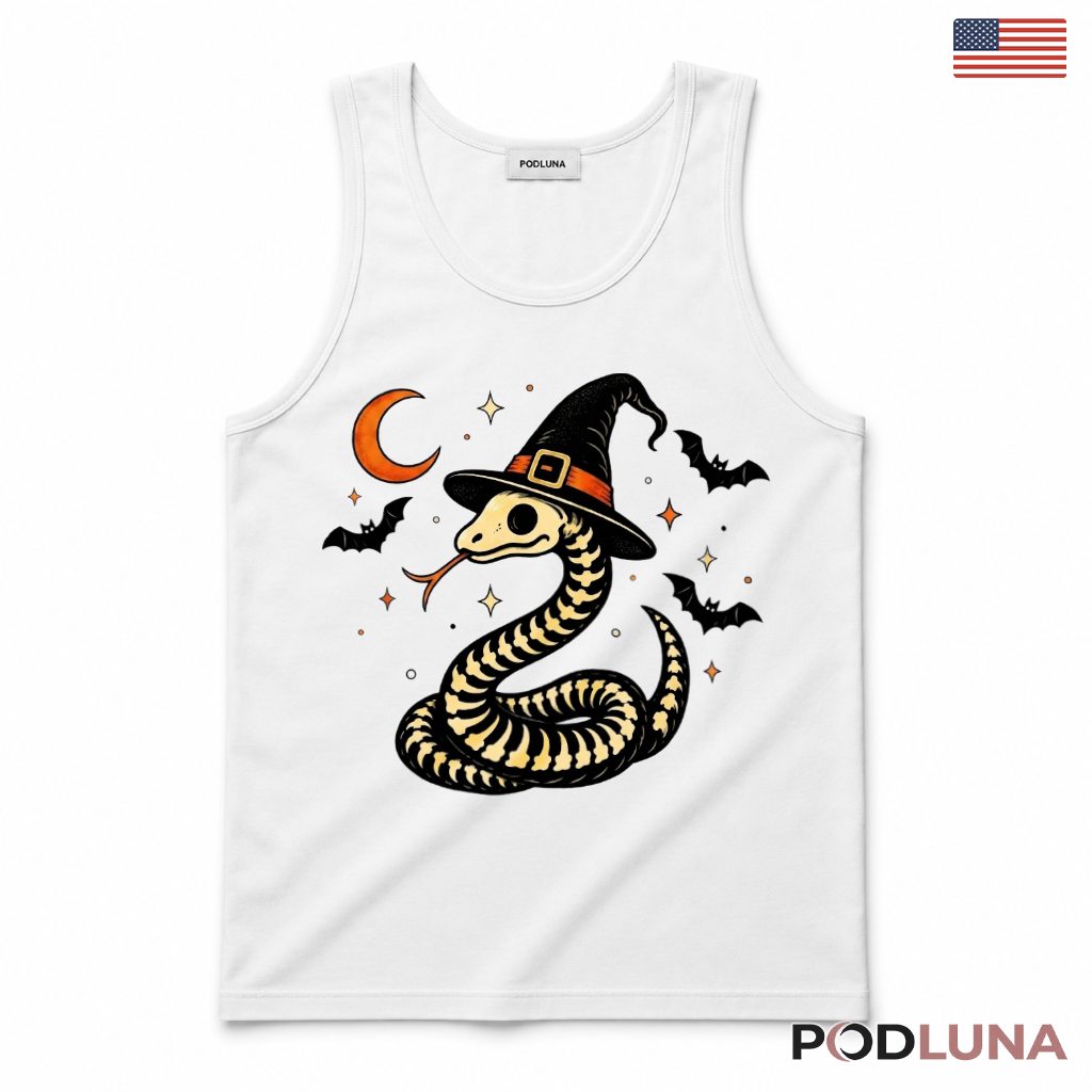 Halloween Snake Tank Top Spooky Skeleton Witch Hat Reptile Halloween Snake Tank Top Spooky Skeleton Witch Hat Reptile