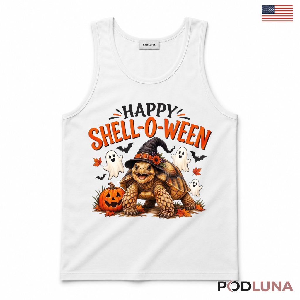 Halloween Tortoise Tank Top Spooky Pumpkin Witch Hat Halloween Tortoise Tank Top Spooky Pumpkin Witch Hat