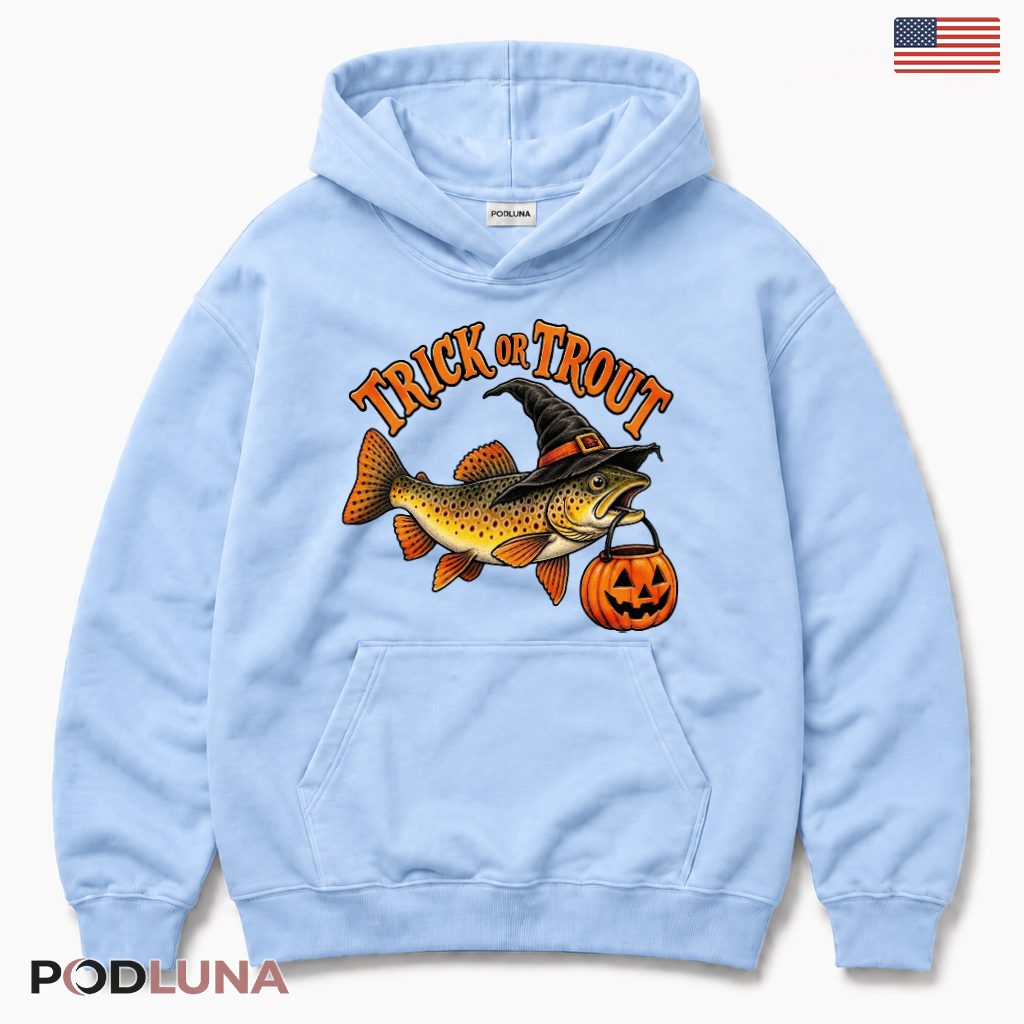 Halloween Trout Fish Hoodie Witch Hat Pumpkin Halloween Trout Fish Hoodie Witch Hat Pumpkin