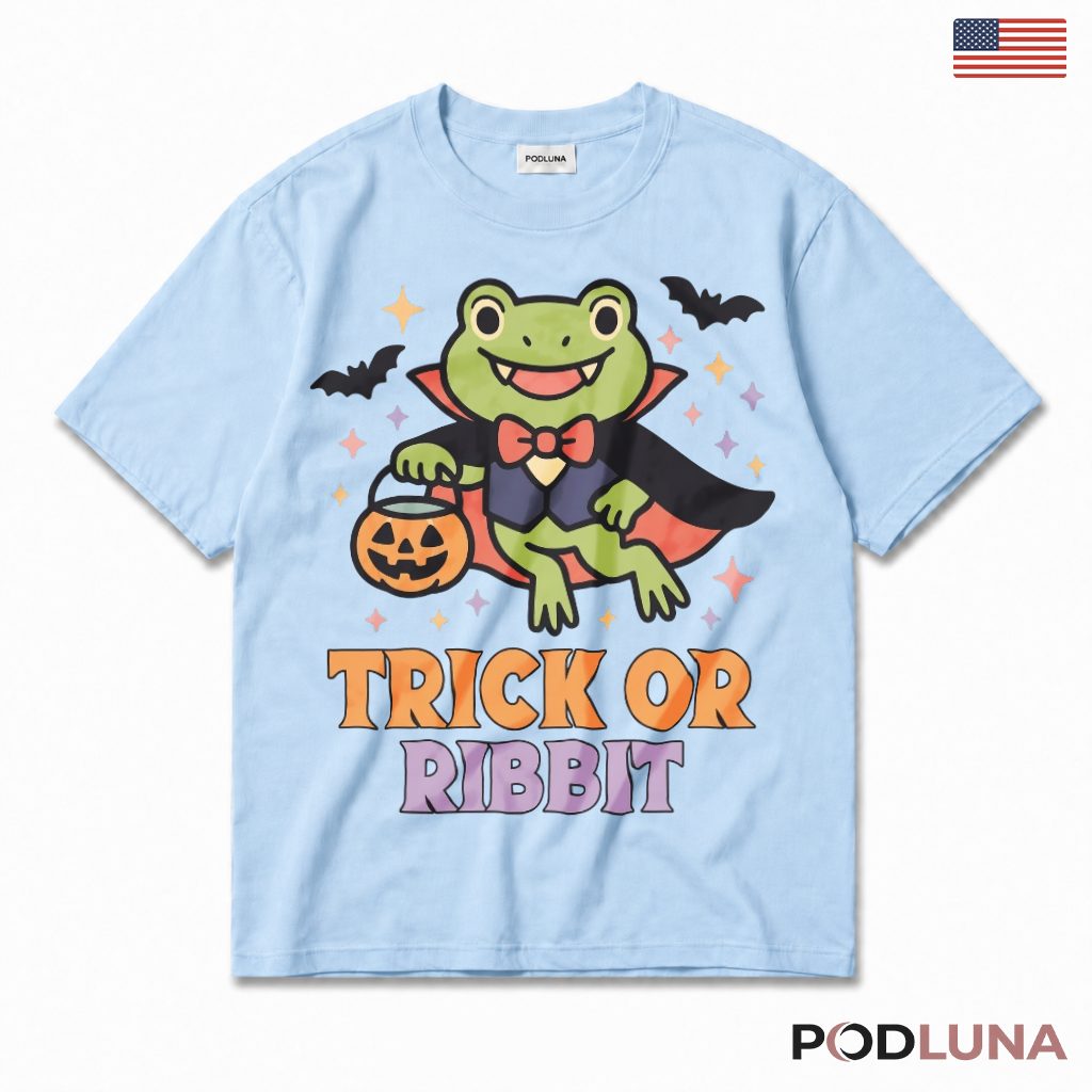 Halloween Vampire Frog T-Shirt Trick Or Ribbit