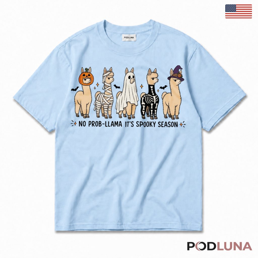 Llama Halloween Costume T-Shirt Spooky Cute Animal Group