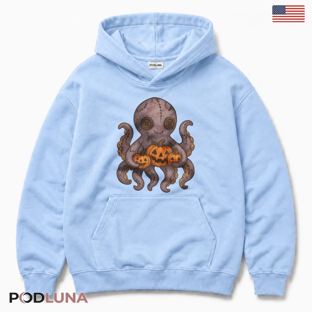Octopus Halloween Hoodie Spooky Pumpkin Doll Cute Animal Octopus Halloween Hoodie Spooky Pumpkin Doll Cute Animal