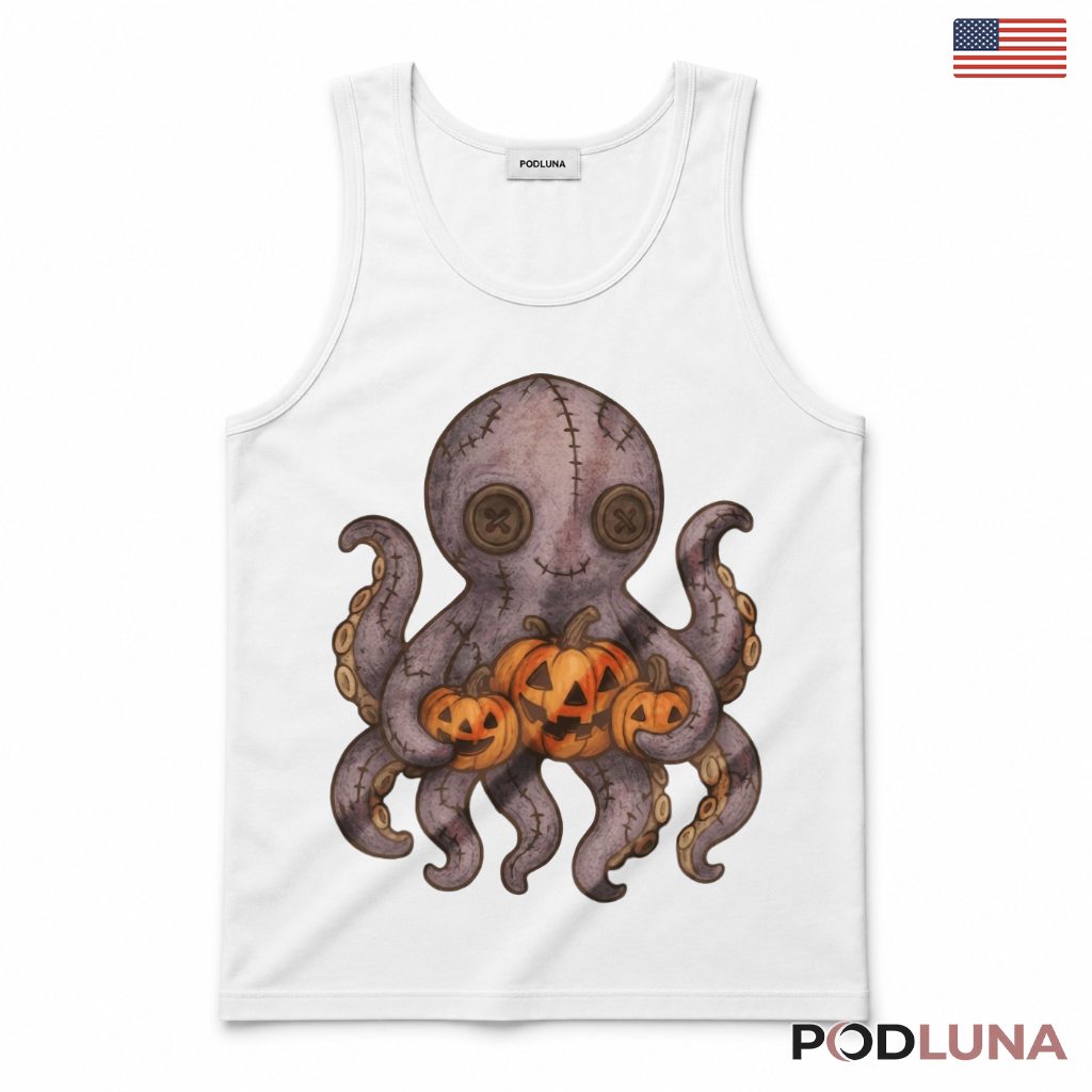 Octopus Halloween Tank Top Spooky Pumpkin Doll Cute Animal Octopus Halloween Tank Top Spooky Pumpkin Doll Cute Animal