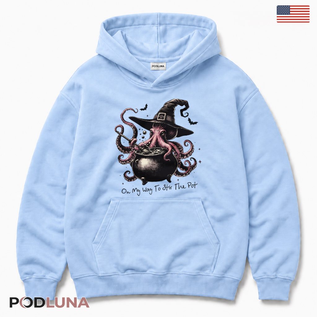 Octopus Halloween Hoodie Witch Cauldron Spooky Magic Gift Octopus Halloween Hoodie Witch Cauldron Spooky Magic Gift