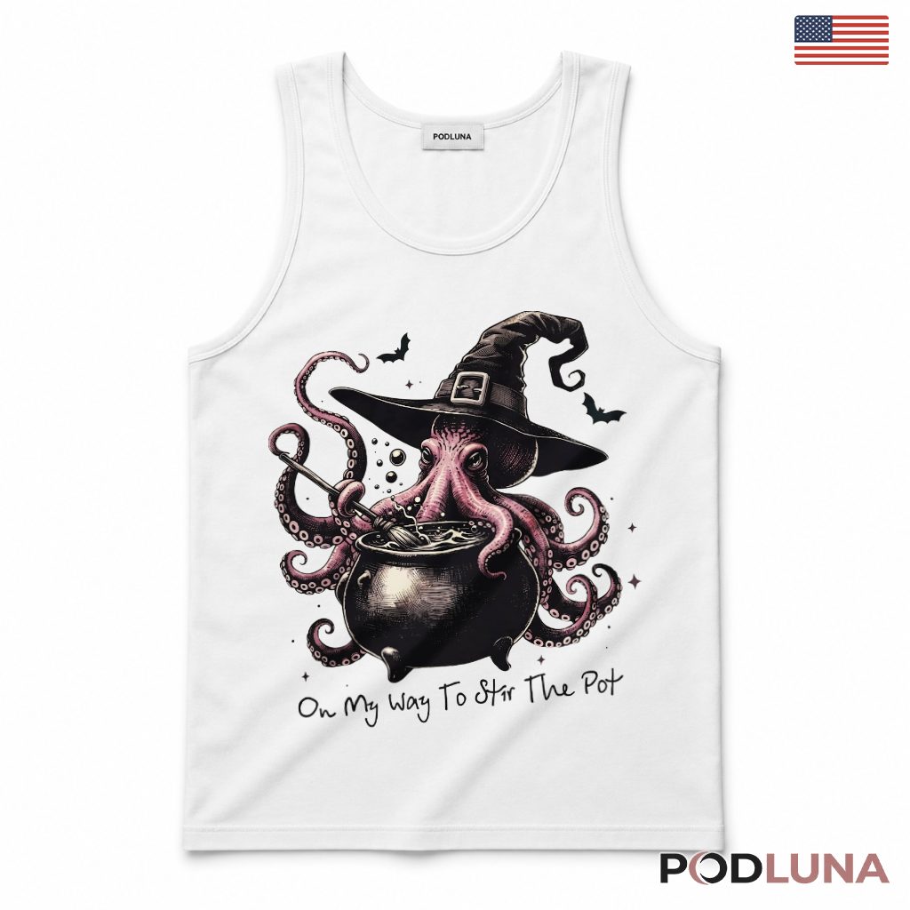 Octopus Halloween Tank Top Witch Cauldron Spooky Magic Gift Octopus Halloween Tank Top Witch Cauldron Spooky Magic Gift