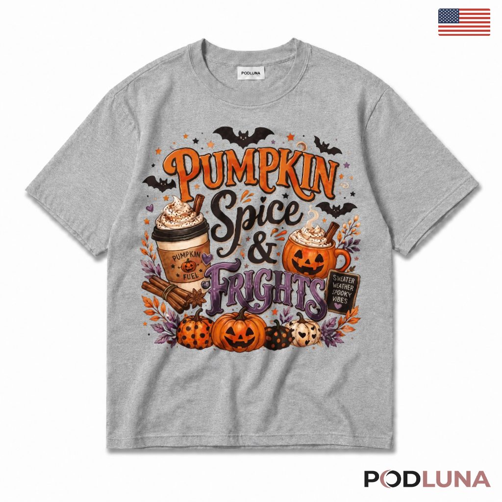 Pumpkin Spice Halloween T-Shirt Latte Coffee Spooky
