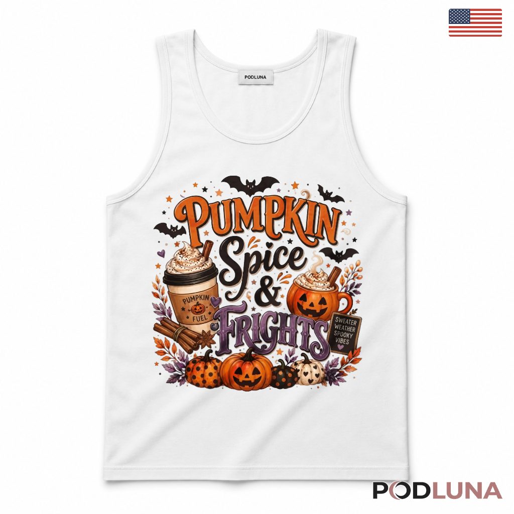 Pumpkin Spice Halloween Tank Top Latte Coffee Spooky Pumpkin Spice Halloween Tank Top Latte Coffee Spooky