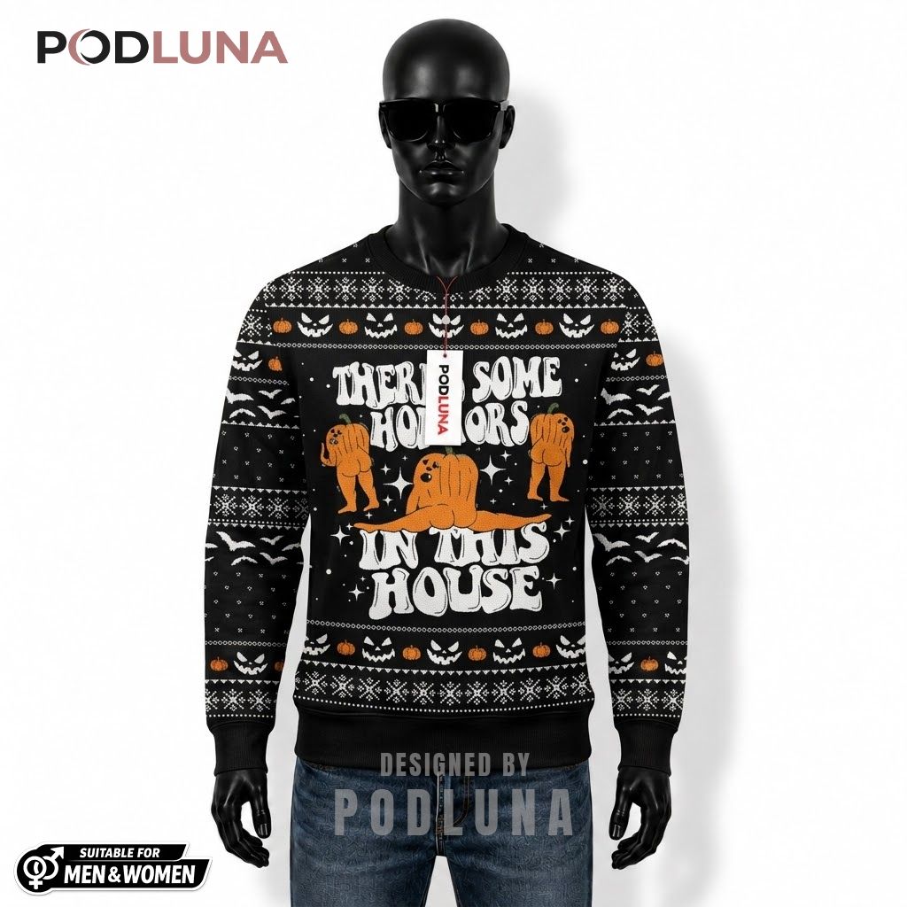 Pumpkin Ugly Halloween Sweater Some Horrors In House Front