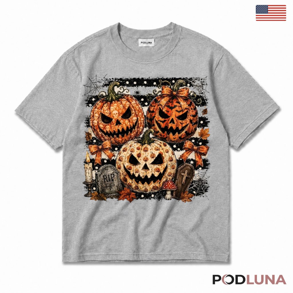 Pumpkins Halloween T-Shirt Jack O Lantern Skull