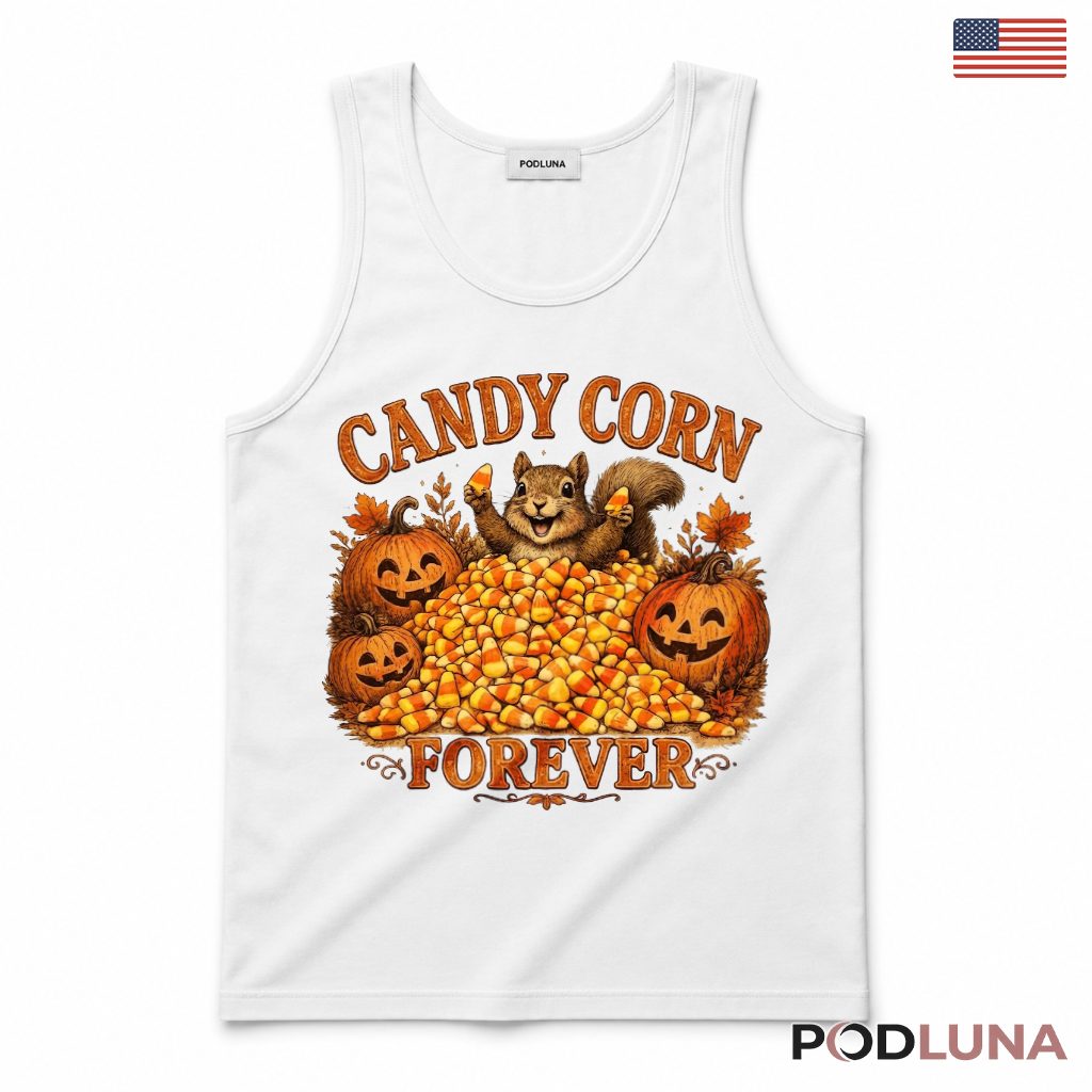 Squirrel Candy Corn Halloween Tank Top Cute Autumn Animal Gift Squirrel Candy Corn Halloween Tank Top Cute Autumn Animal Gift