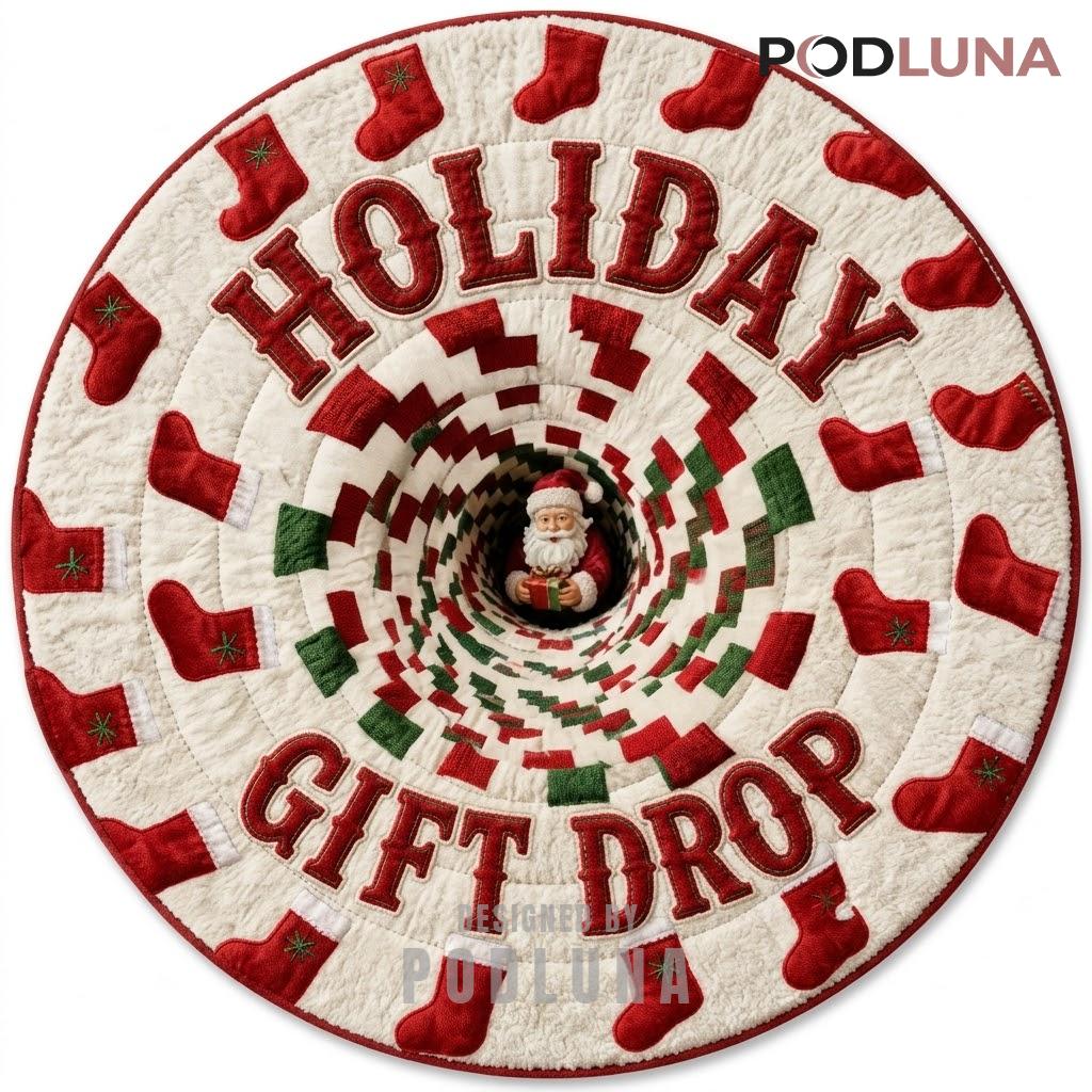 Stocking 3D Christmas Rug Santa Gift Drop Portal