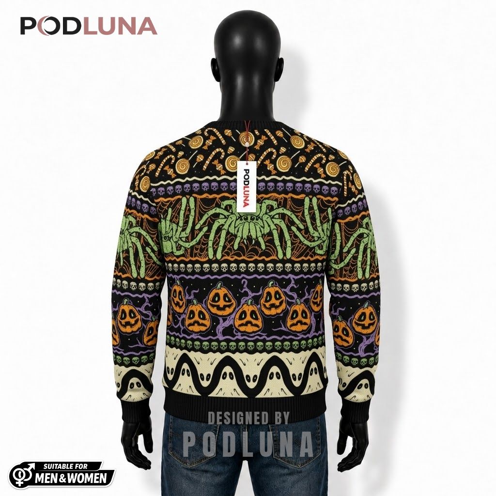 Witch Ugly Halloween Sweater I Prefer Spell Book Back Witch Ugly Halloween Sweater I Prefer Spell Book Back