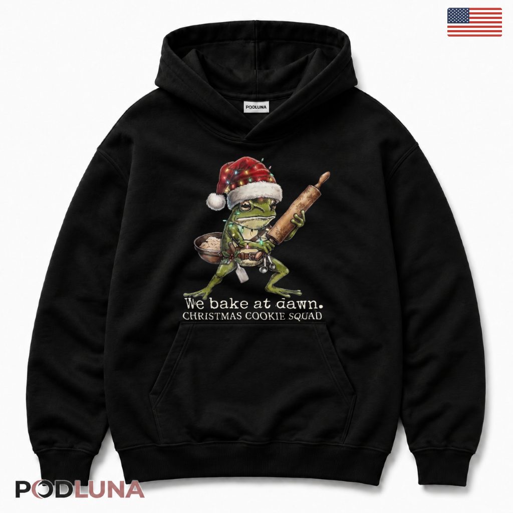 Baking Frog Christmas Hoodie Rolling Pin Cookie Squad Bake Dawn Santa Hat Baking Frog Christmas Hoodie Rolling Pin Cookie Squad Bake Dawn Santa Hat